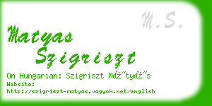 matyas szigriszt business card